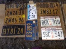 (13) Car License Plates, N.Y., 1942-2011, 1942, 1949, 1950, 1951, 1972, and