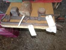 Groups with Wood Rope Block, Bar Clamp, and (2( Weights, 716 and 4 LB
