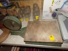 Market Scale 0-60lbs, Stone Top, John Chatillon & Son's. One Side Pointer i