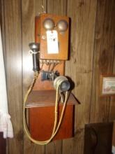 Antique American Electric Telephone Co. Wall Mount Phone, Complete, In Very