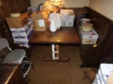 Nice Wooden Nook Table with Benches, Walnut Colored, Nice Wood Grain, (Hous