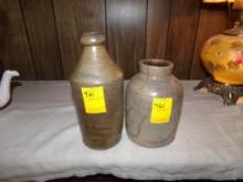 (2) Antique Ceramic Jugs, Marked Taylorville