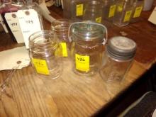 (4) Canning Jars, Maine Condensed Mild Company, ''Baby'' in Glass and Metal