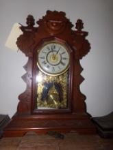 Ornate Mantle Clock ''New Haven Clock Co.''  8 Day Striking with Service No