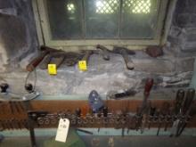 Group Of Tools On Peg Board Under Basement Window, Scissors, Punches, Files