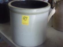 Stone Ware Crock About a Gallon and a Half, Grey, (In Garage)