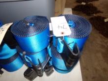 (6) Blue 4'' 5,400 LB Tie Down Straps, Look New (6x Bid Price)