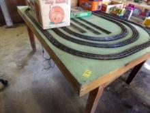 4' x 6' x 32'' O Gauge, 3 Rail Train Table, Top Comes Off Legs Easily, DOES