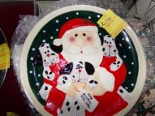 ''Santa and Puppies'' Cookie Plate (LR)