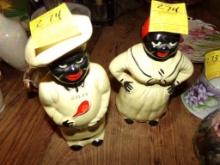 Vintage ''Salty and Peppy'' Salt and Pepper Shakers, About 8'' Tall (DR)