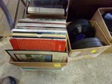 (2) Boxes Of Records: 33's, Christmas Records & Misc. 78's (Garage)