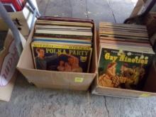 (2) Boxes of 33 1/3 rpm Records: Misc. Pop, Show Tunes, Barbershop, Country