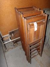 (9) Wood Folding Chairs (Garage)