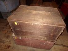 (2) Plain Wooden Antique Chests - 32'' & 36'', 36'' is in Rough Shape  (Bar