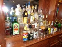 Group Of Empty Liquor Bottles (On Back Bar) Bring Your Own Boxes