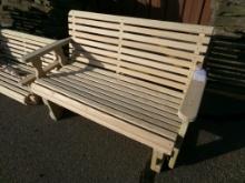 Unfinished Amish Made 4' Roll Back Glider Bench (4595)