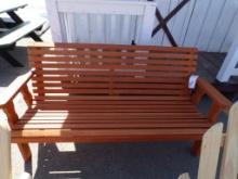 Cedar Stained Amish Made 5' Roll Back Bench (4583)