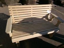 Cedar Stained Amish Made 5' Center Console Porch Swing (4588)