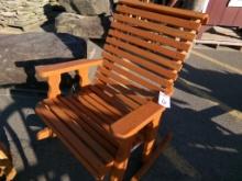 Cedar Stained Amish Made  Adirondack Rocking Chair, Horizontal Slat (4551)