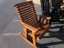 Cedar Stained Amish Made  Adirondack Rocking Chair, Horizontal Slat (4550)