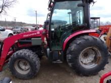 Mahindra 3550P 4 WD Tractor w/3550 CL Loader, Full Cab, 1551 Hours, Single