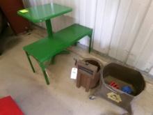 Table, Bench, Planter and Mop Bucket (2848)