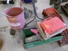 (2) Spreaders, Car Ramps, Watering Can, Milking Stool, Red Tool Kit (3080)