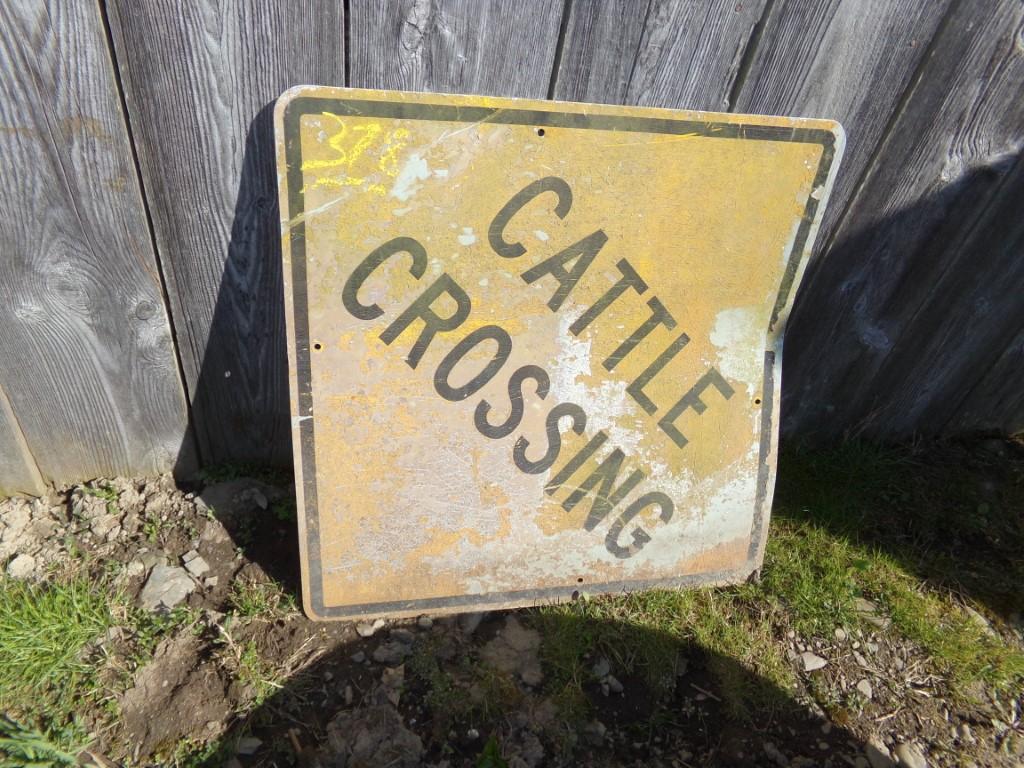 Old Cattle Crossing Sign (Driveway Antiques)