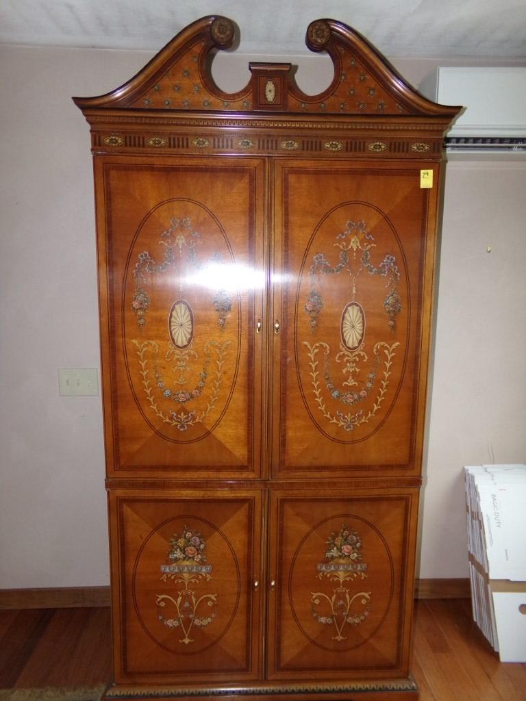 Ornate Hardwood Entertainment Center, Very Heavy (Inside)