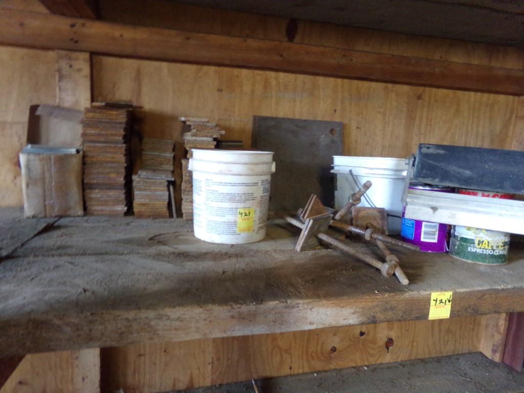 Contents of Middle, Lower Shelf & Floor: Includes plates, bolts, form ties,