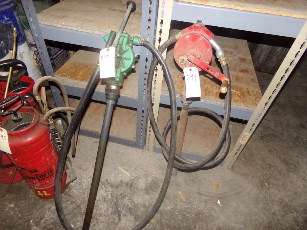 (2) Drum Pumps (Red and Green) (Bay 3)