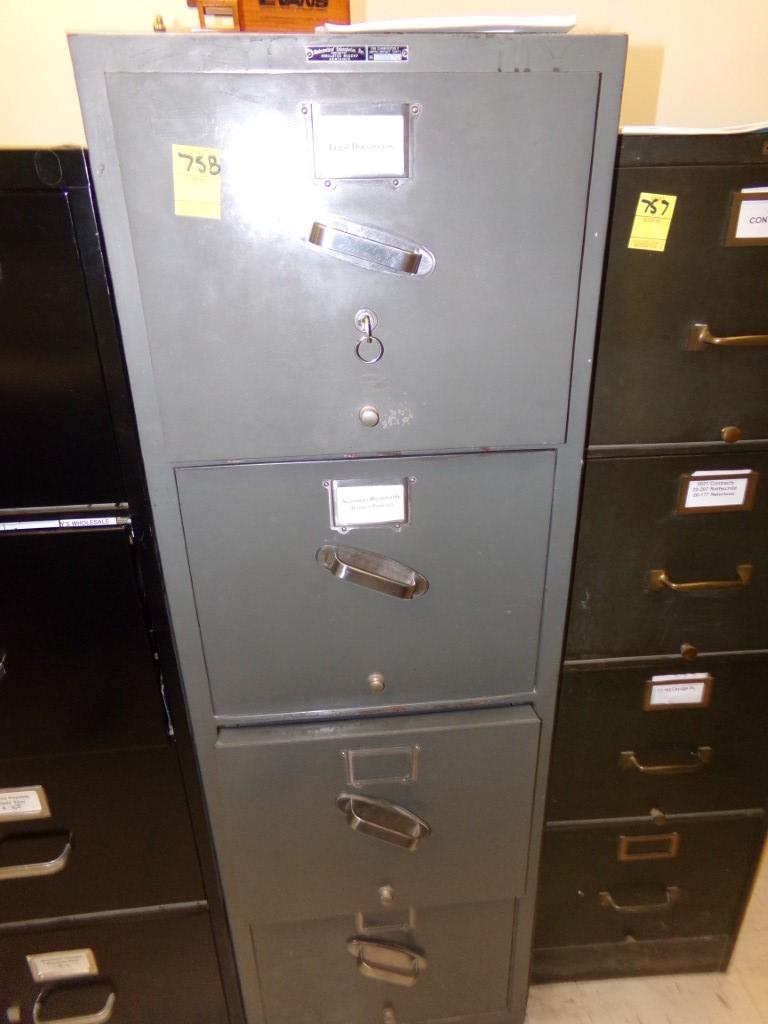 4-Draweer Fire File Cabinet (HEAVY-BRING HELP, UPSTAIRS) (Upstairs Office)