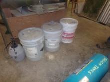 (3) 5 Gal. Buckets and a Sprayer, Mudslide Concrete Cleaner and a Fire-Guar