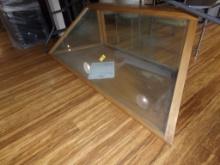 Glass Display Case Angled Design, 61'' LongIn Front (Inside)