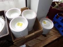 Box Of Ceramic Bowls And A Stack Of Saucers (Inside)