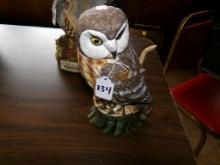 Ski Country Creme de Menthe Saw Whet Owl Decanter