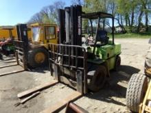 Clark 6500-HY60 Dual Wheeled Forklift, Gas, 6000 LB Capacity, 7'' Wide Fork