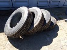(4) New 275/80 R22.5 Truck Tires, (3) Michelin, (1) BF Goodrich (4 x Bid Pr