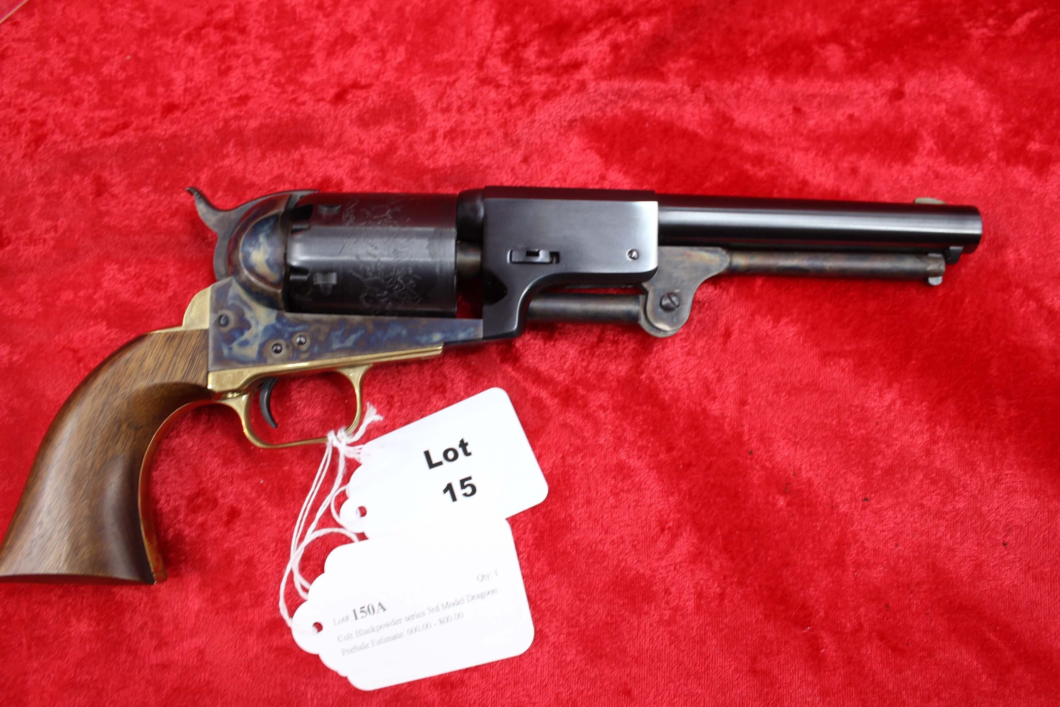 Colt black powder dragoon, 44 cal. Pistol