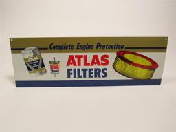 Colorful NOS circa 1960s Standard Oil Atlas Filters single-sided tin service station sign with excel