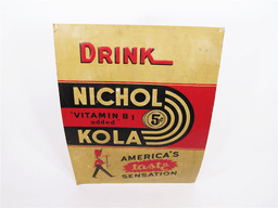 CIRCA 1930S NICHOL KOLA EMBOSSED TIN SIGN