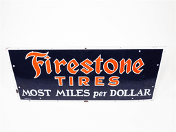 1930S FIRESTONE TIRES PORCELAIN AUTOMOTIVE GARAGE SIGN