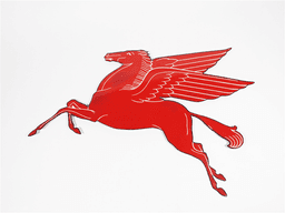 CIRCA 1940S MOBIL OIL PORCELAIN PEGASUS SERVICE STATION SIGN