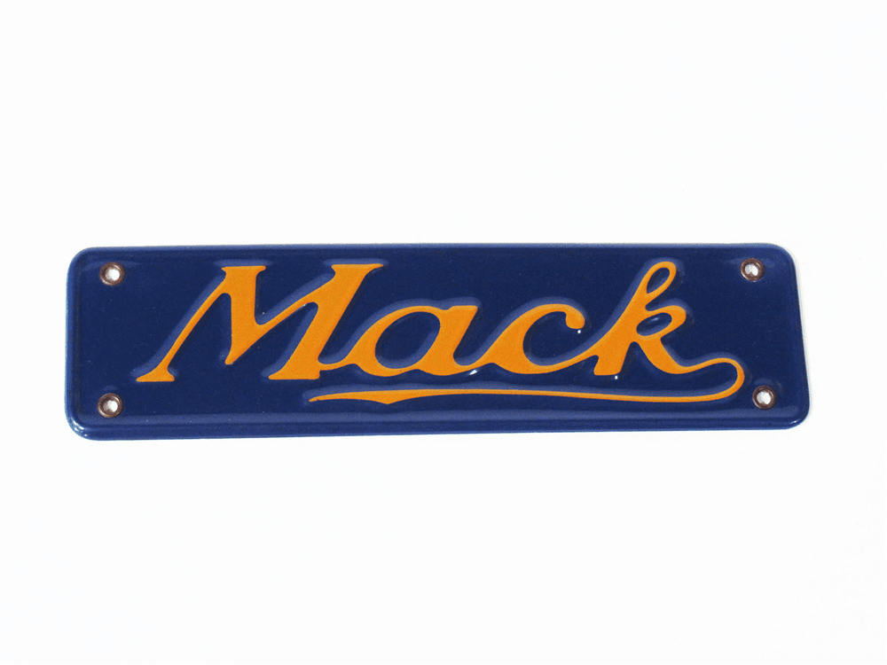 CIRCA LATE 1920S MACK TRUCKS EMBOSSED PORCELAIN TRUCK SIGN