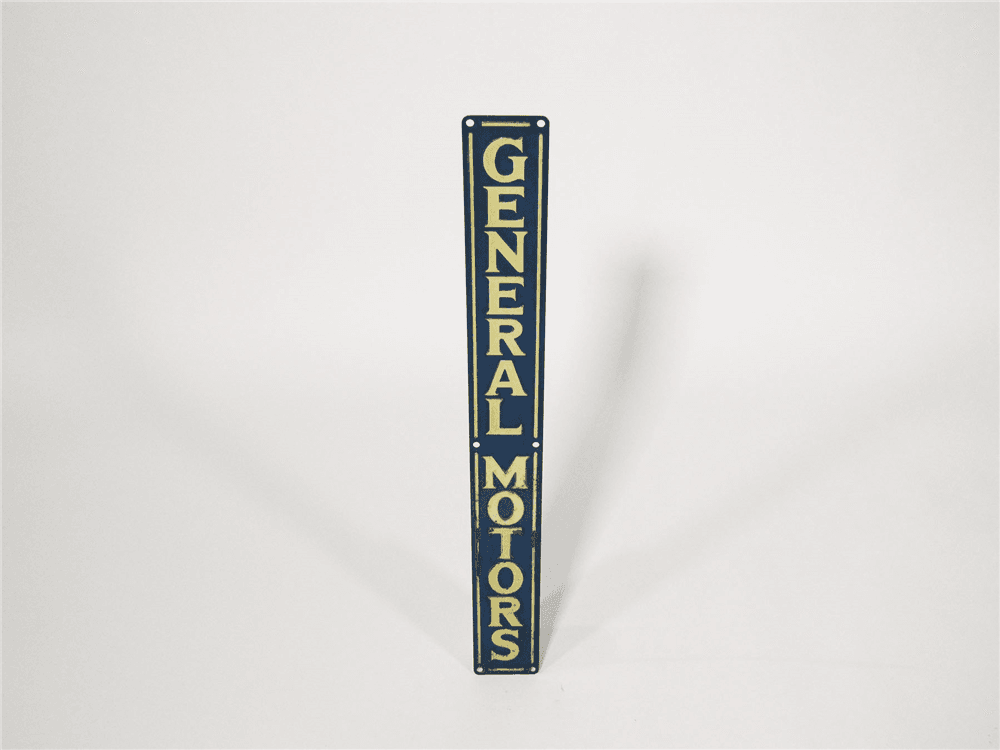 1930S GENERAL MOTORS EMBOSSED TIN STRIP SIGN