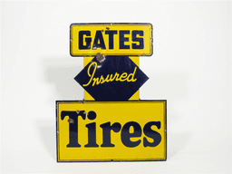 1930S-40S GATES TIRES PORCELAIN GARAGE SIGN