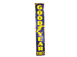 LARGE 1930S GOODYEAR TIRES PORCELAIN GARAGE SIGN