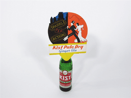 CIRCA 1940S KIST PALE DRY GINGER ALE BOTTLE TOPPER CARDBOARD DISPLAY PIECE