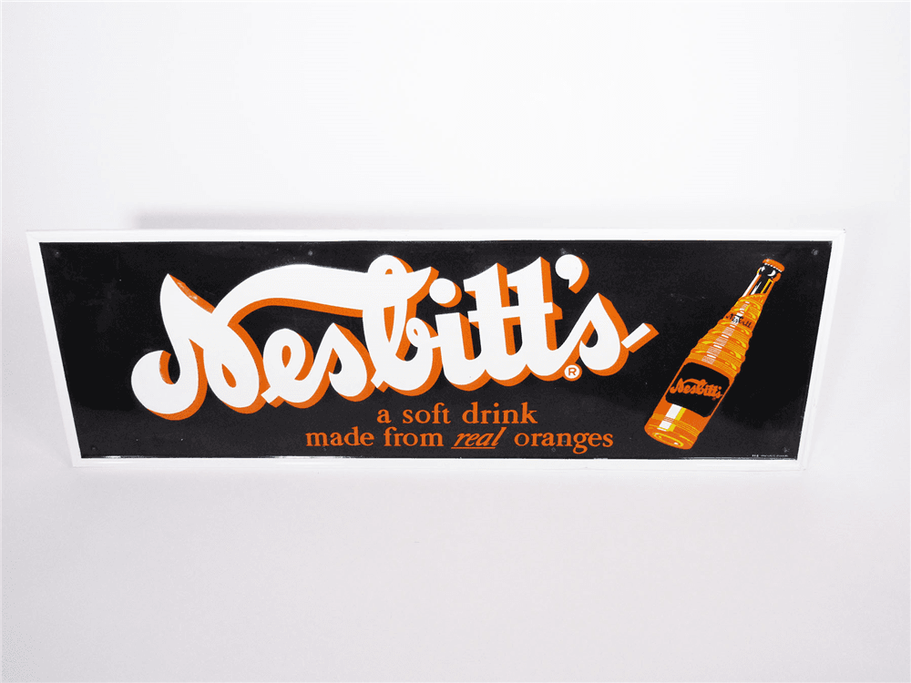 1950S NESBITTS ORANGE SODA TIN SIGN