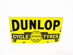 CIRCA 1940S DUNLOP CYCLE TYRES PORCELAIN DEALERSHIP SIGN